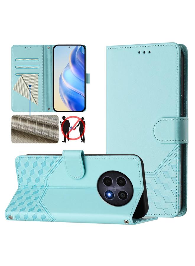 S-TOP Case For Realme 12 5G Global Honeycomb Embossing RFID Leather Phone Case - Image 1