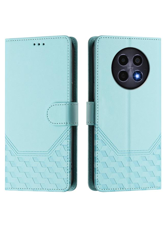 S-TOP Case For Realme 12 5G Global Honeycomb Embossing RFID Leather Phone Case - Image 2