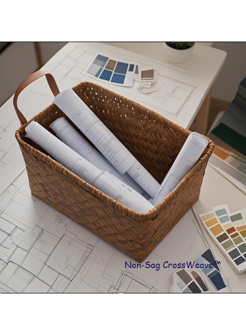 moon-life1 38cm × 26cm × 24cm oversized bamboo storage basket, woven cube storage box with handles, square storage basket, suitable for blankets, clothing, toys, laundry collection and wardrobe organisation. - Image 1