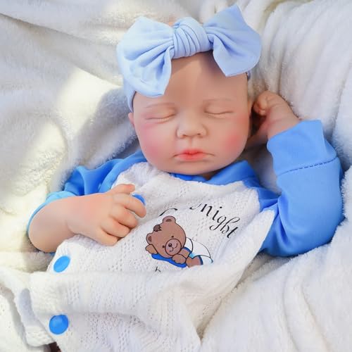 KUICEO Silicone Reborn Baby Dolls185 Inch Realistic Newborn Anatomically Correct Boy with Realistic Blood Vessels and SkinSilicone Full Body Lifelike Babyfor Kids 3 Collectors - Image 1