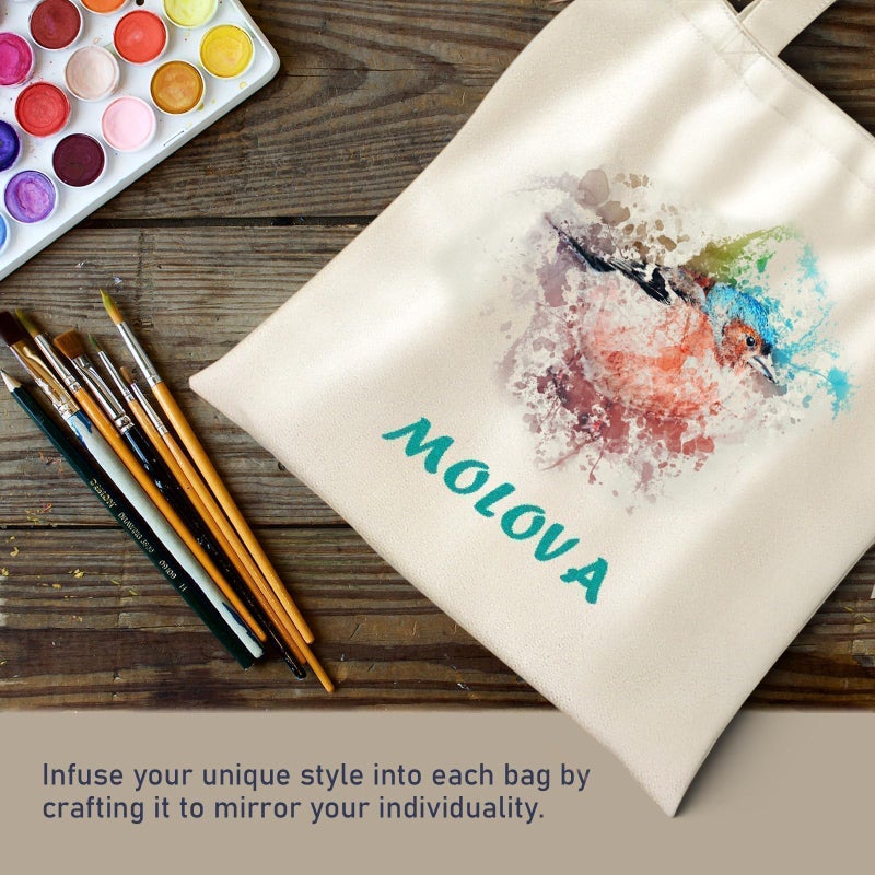 Molova 1-Pack To 6-Pack Available Standard 14 ""X15 "" Premium Canvas Tote Bags Load 55Lbs Reusable Canvas Bag Made Of 6Oz Of Natural Canvas With Handles For Gift-Giving Work Diy Projects Shopping(2 Pack) - Image 4