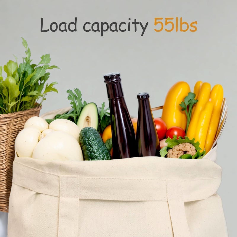 Molova 1-Pack To 6-Pack Available Standard 14 ""X15 "" Premium Canvas Tote Bags Load 55Lbs Reusable Canvas Bag Made Of 6Oz Of Natural Canvas With Handles For Gift-Giving Work Diy Projects Shopping(2 Pack) - Image 2