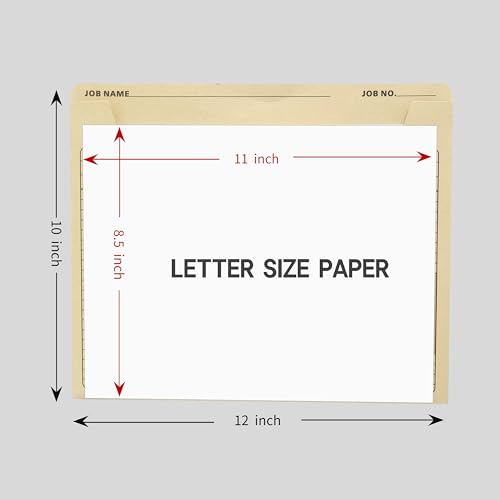 YvnShine 50 Pack Job Folder for Project Management, Heavy Duty Manila File Jacket 10x12 Inch, Preprinted for Job Tracking & Cost Calculation - Image 3