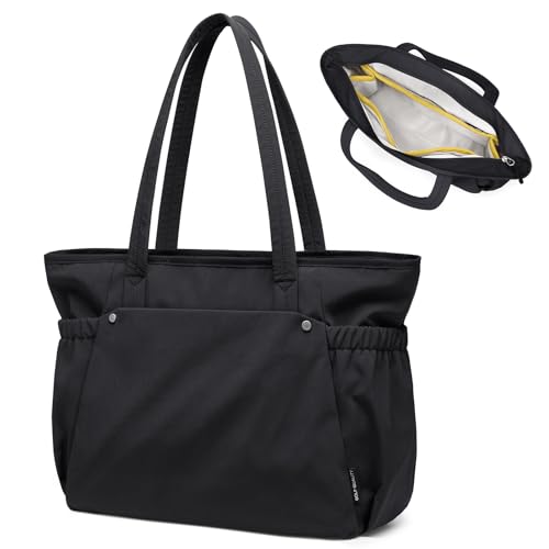 GOLF QUALITY Tote Bag for Women, Work Bags with Zipper Computer Laptop Handbag with Compartments for Travel, Daily,Fit 14Inch,Black - Image 1
