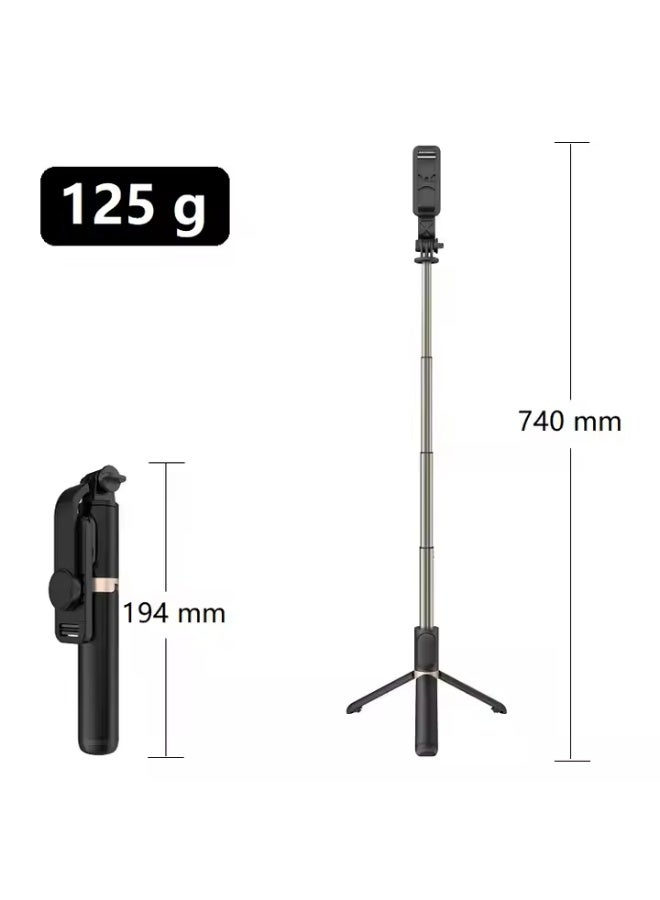 3-in-1 Monopod Selfie Stick Multi-Function Wireless Bluetooth Selfie Stick with Remote Shutter – 360° Rotating, Extendable & Foldable Handheld Tripod Stand – 3-Axis Gimbal Style Stabilizer for Smartphones & Mobile Vlogging