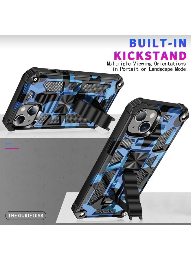 Zaboon Case For iPhone 13 Camouflage Armor Kickstand TPU + PC Magnetic Phone Case - Image 2