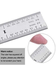 2 Pack Stainless Steel Ruler Machinist Engineer Ruler, Rigid Metal Ruler With Inch Graduations 1/8, 1/16, 1/32, 1/64 Inch For Engineering, School, Office, Architect, And Drawing, 6 Inch - pzsku/Z7191B87B0057D6A8C76DZ/45/_/1735214593/8d55e14f-7365-4303-bb52-ae39f2eb08b8