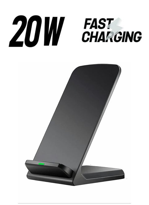 20W Fast Wireless Charging Stand, Compatible with Apple iPhone 12 13 11/11 12 13 Pro/X/XR/XS/8 Upright 15W Wireless Charge Docks, for Samsung Galaxy S22/S21/S20/S9/Note 20 10 9