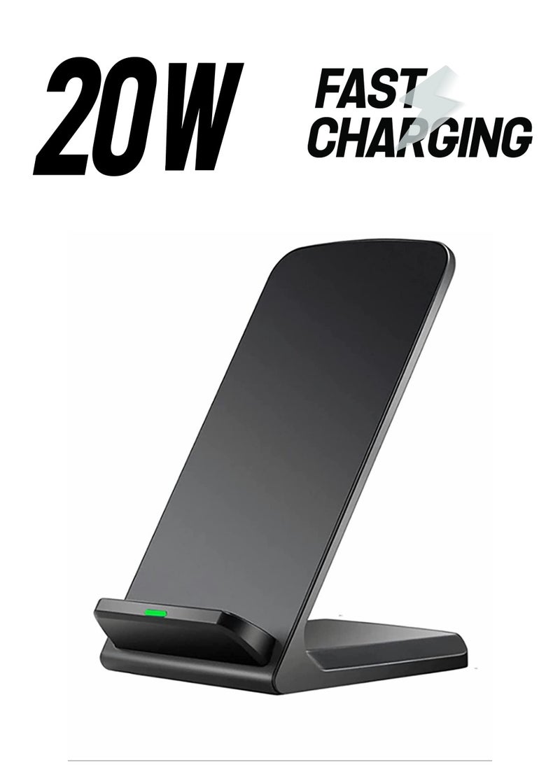 SYOSI 20W Fast Wireless Charging Stand, Compatible with Apple iPhone 12 13 11/11 12 13 Pro/X/XR/XS/8 Upright 15W Wireless Charge Docks, for Samsung Galaxy S22/S21/S20/S9/Note 20 10 9  - Image 1