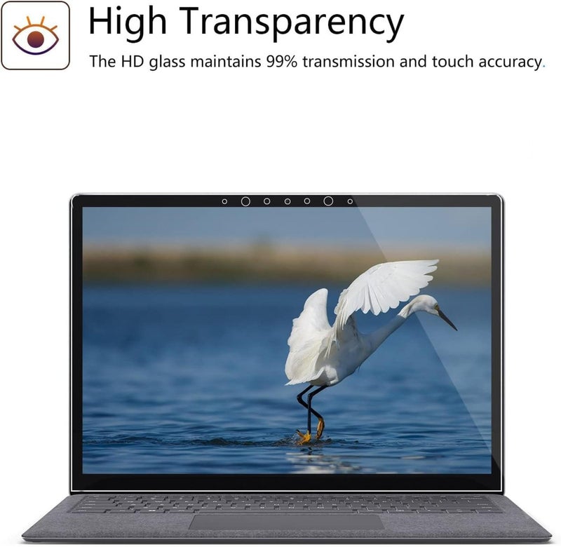 Megoo Screen Protector for Microsoft Surface Laptop 6/5/4/3 (15 inch), Tempered Glass/Anti Shatter/Anti scratch/Smudge Resistant/HD Clear, Support Surface Pen - Image 5