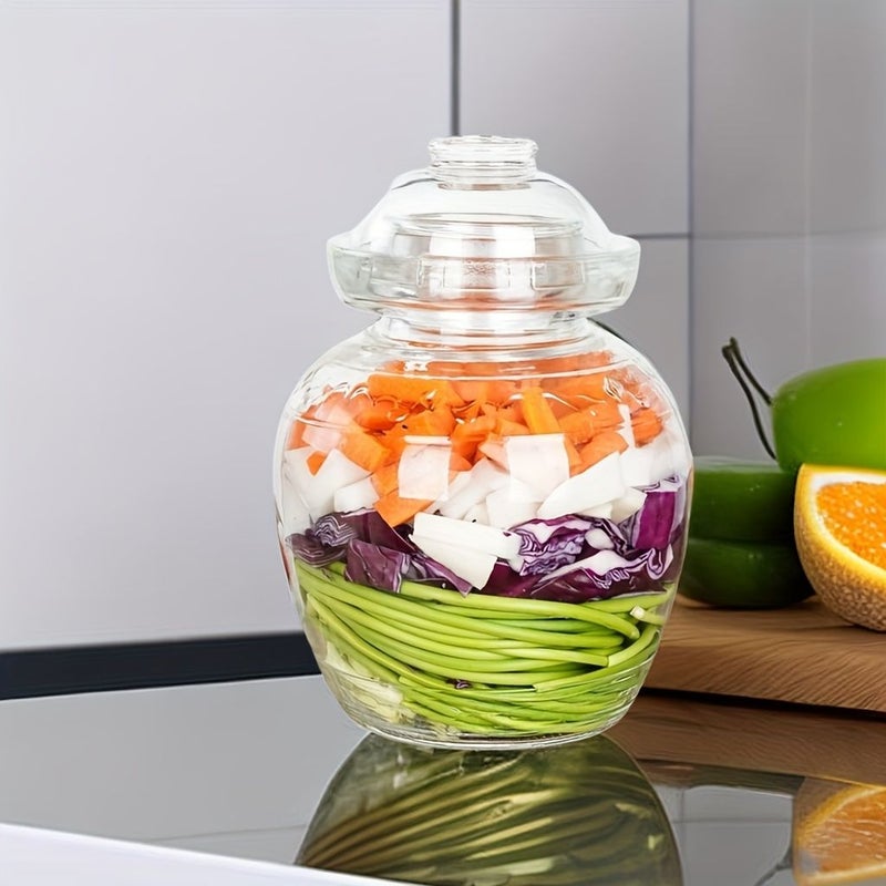 Single Piece 2500ML Glass Jar Designed For Fermenting Pickles Kimchi And Cabbage Suitable For Kitchen Use - Image 2