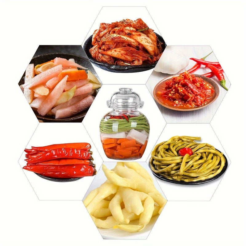Single Piece 2500ML Glass Jar Designed For Fermenting Pickles Kimchi And Cabbage Suitable For Kitchen Use - Image 4