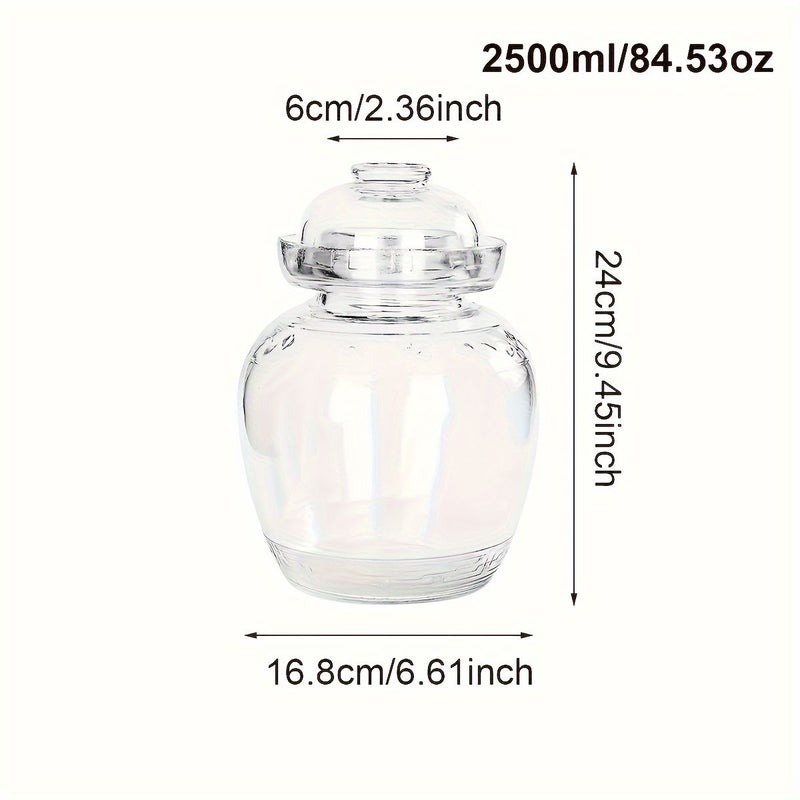 Single Piece 2500ML Glass Jar Designed For Fermenting Pickles Kimchi And Cabbage Suitable For Kitchen Use - Image 5