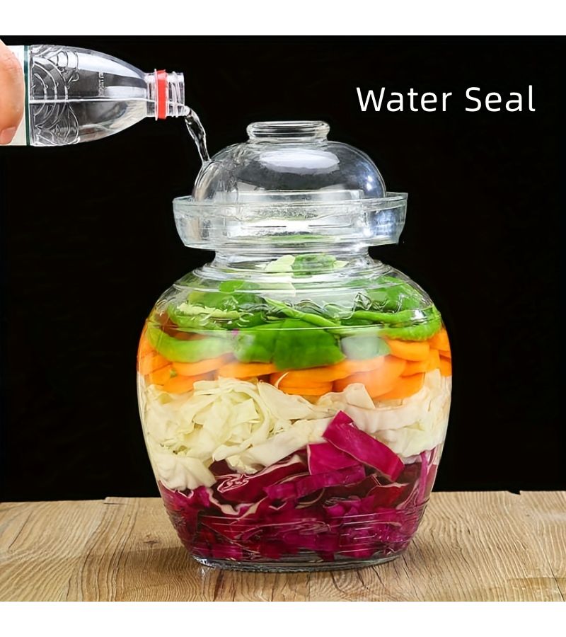 Single Piece 2500ML Glass Jar Designed For Fermenting Pickles Kimchi And Cabbage Suitable For Kitchen Use - Image 1