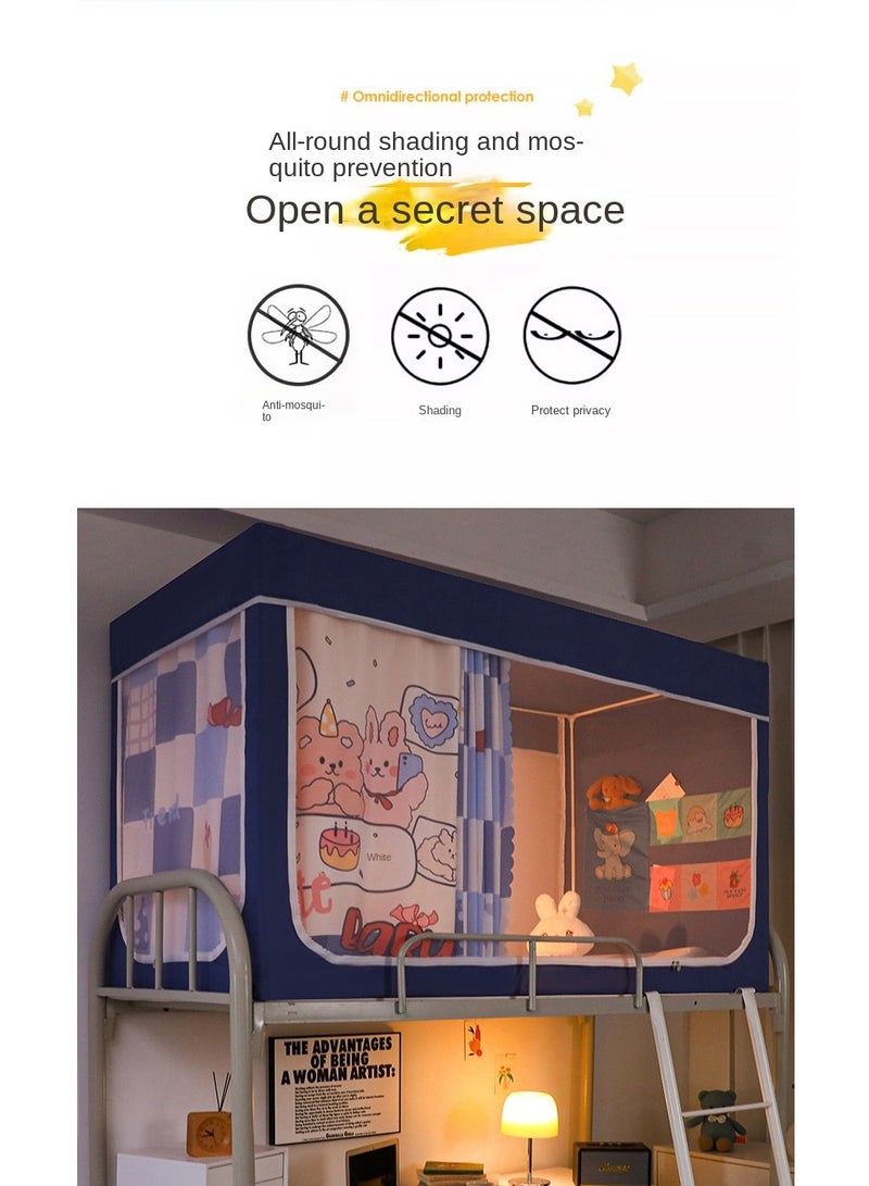 Y&D Bed Canopy Tents Curtain Blackout Curtain Single Bed Tent Curtain Student Shading Cloth Bed Canopy Mosquito Net Student Sleep Privacy Protection - Image 2