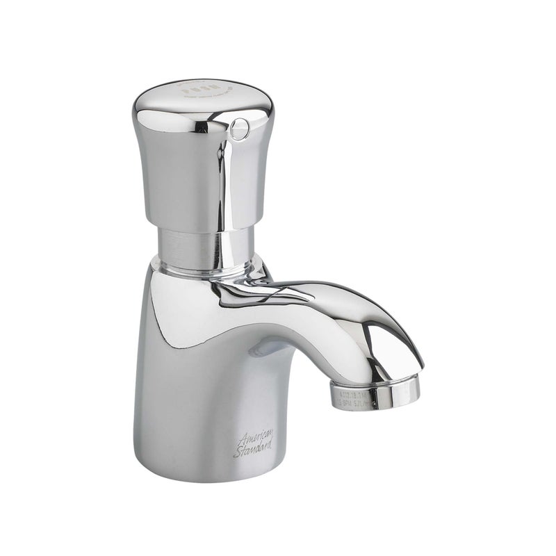 American Standard 1340119.002 Pillar Tap Metering Faucet with Extended Spout 0.5 GPM, Chrome - Image 1