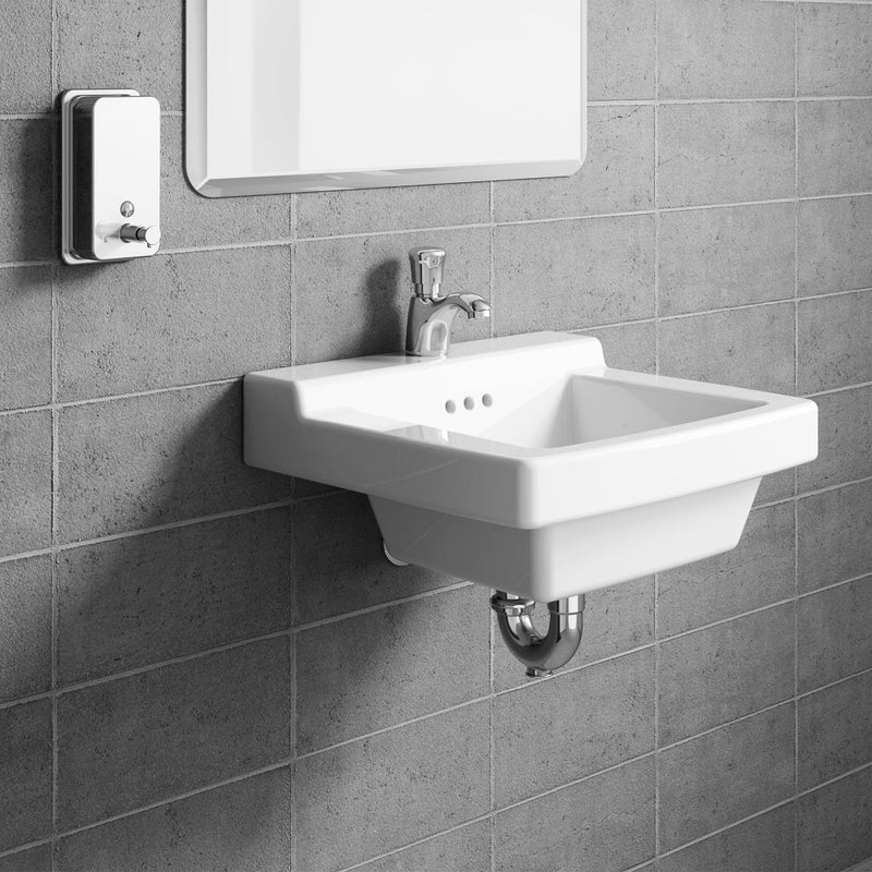 American Standard 1340119.002 Pillar Tap Metering Faucet with Extended Spout 0.5 GPM, Chrome - Image 2