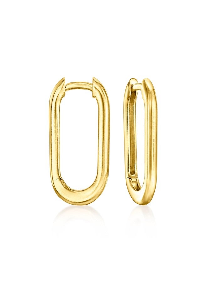 Ross-Simons Italian 18kt Gold Over Sterling Medium Paper Clip Link Hoop Earrings - Image 1