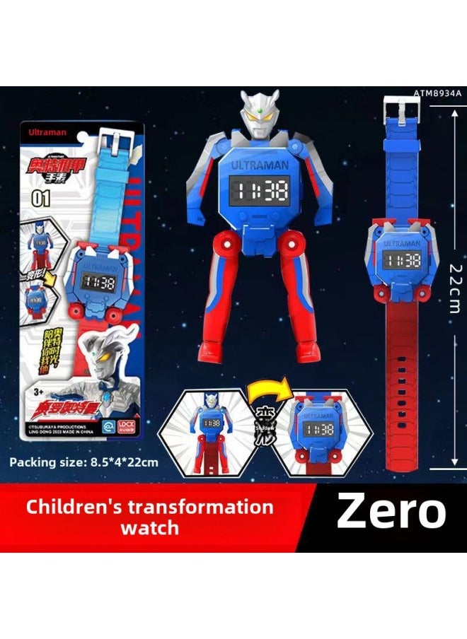 Generic - Genuine Smart Ultraman Watch Mecha Deformation Children Boys Girls Ultraman Hero Watch Toy Gift-Color:Ultra Mecha Watch-ultraman Zero - Image 1