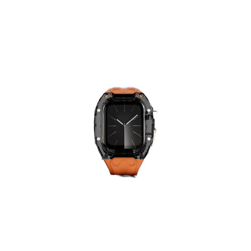 سوار ساعة ذكية باللون أسود قابل للتعديل متوافق مع Apple Watch 42/44/45/49mm بملاءمة قابلة للتعديل وحزام بديل - Image 4