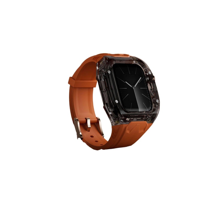 سوار ساعة ذكية باللون أسود قابل للتعديل متوافق مع Apple Watch 42/44/45/49mm بملاءمة قابلة للتعديل وحزام بديل - Image 2