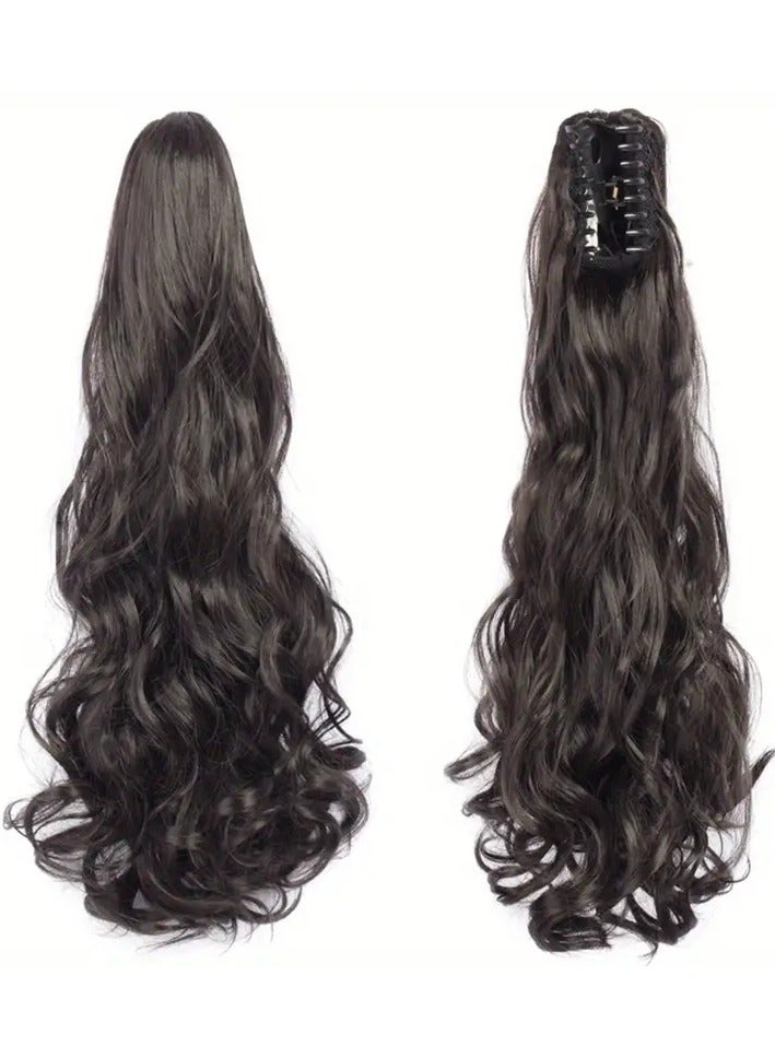 أوريتي تمديدات ذيل الحصان الطويلة المموجة-مشبك مخلب 55.88 سم في قطعة شعر اصطناعية للنساء-إضافة حجم والأسلوب إلى شعرك - Image 1