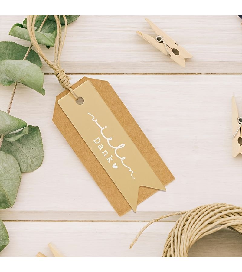 Thank You Gift Tags 50pcs with Jute Twine Decorative Birthday Cards - Image 4