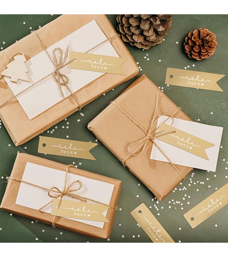 Thank You Gift Tags 50pcs with Jute Twine Decorative Birthday Cards - Image 3