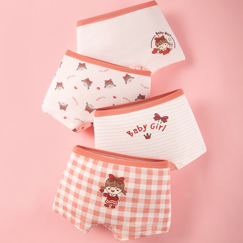 Girls Lightweight Cotton Briefs 8014 Plaid Girl 