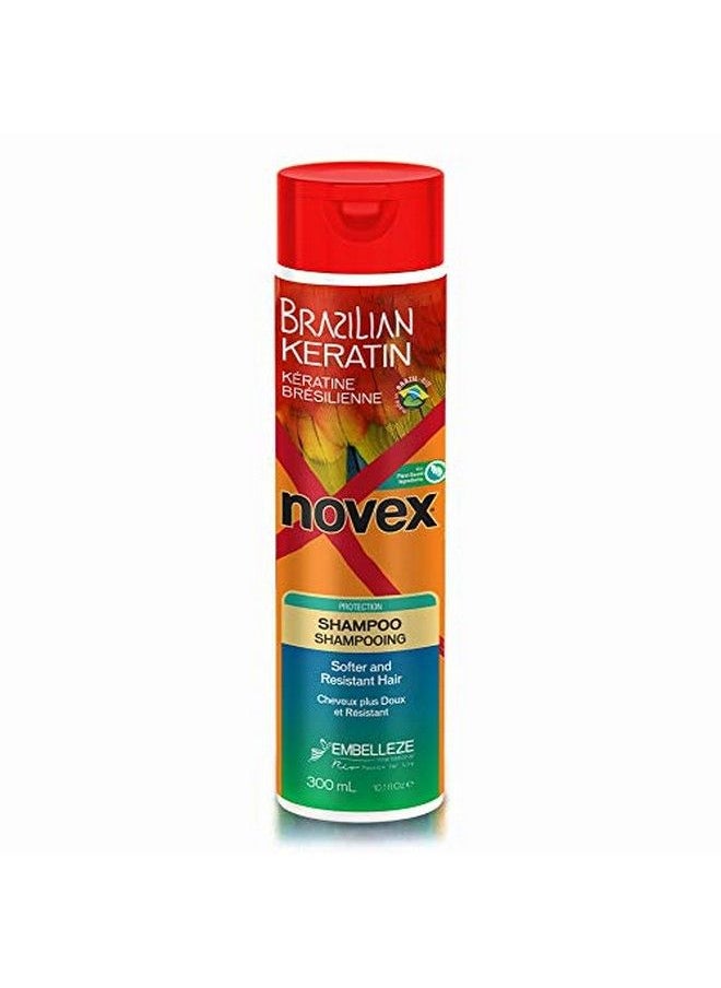 NOVEX Brazilian Keratin Shampoo 10 Oz Reconstructive Keratin Frizz Control & Damage Repair  - Image 2