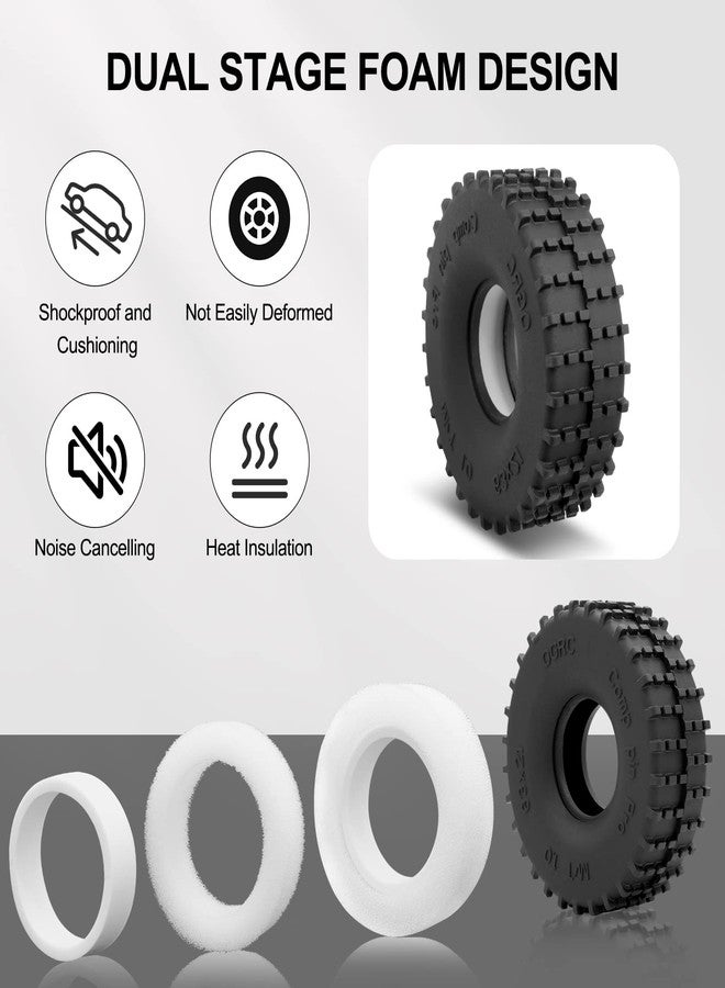 OGUNKE إطارات OGRC 1.0 RC دبابيس المنافسة سوبر سوفت مركب جديد 1.0 إطارات مع رغوة مزدوجة المرحلة لسيارة 1/18 TRX4M 1/24 SCX24 غلادياتور برونكو C10 JLU ديدبولت FCX24 سيارة زحف RC باجي صخري - 63 * 21 مم - Image 4