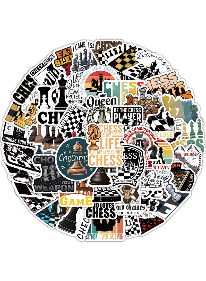 50 PCS Chess Stickers,Chess Decorations, Vinyl Stickers for Laptop,Scrapbook,Water Bottle,Phone,Gifts for Chess Player,Kids,Teens,Students - Image 3