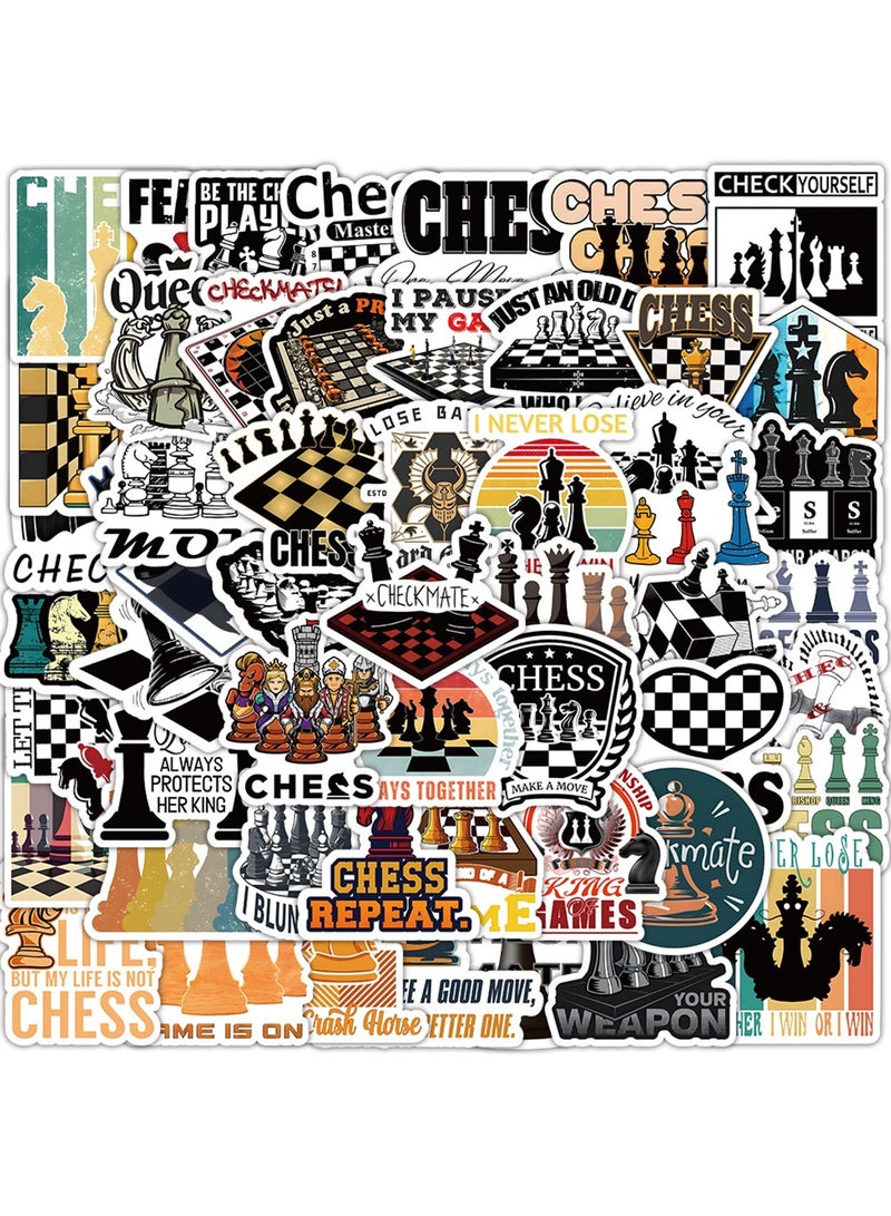 50 PCS Chess Stickers,Chess Decorations, Vinyl Stickers for Laptop,Scrapbook,Water Bottle,Phone,Gifts for Chess Player,Kids,Teens,Students - Image 1