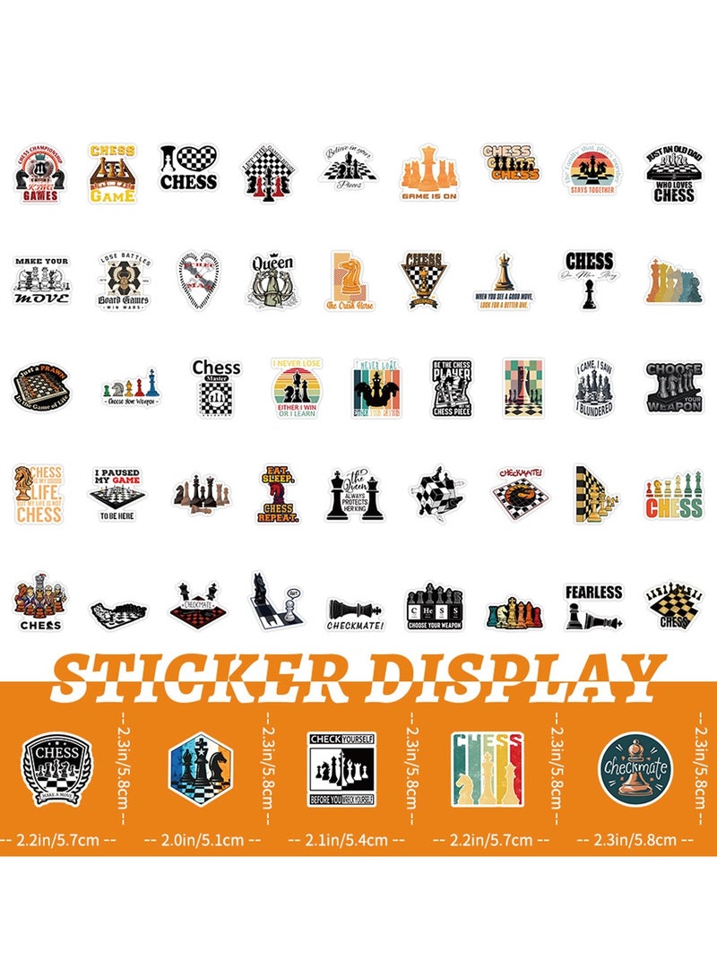 50 PCS Chess Stickers,Chess Decorations, Vinyl Stickers for Laptop,Scrapbook,Water Bottle,Phone,Gifts for Chess Player,Kids,Teens,Students - Image 4