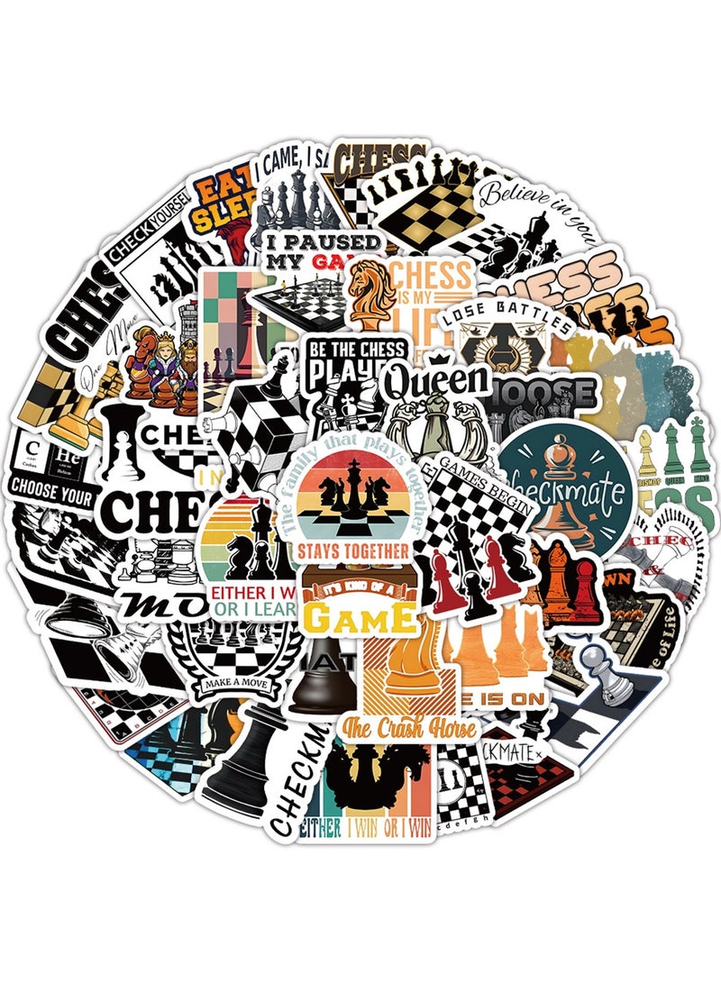 50 PCS Chess Stickers,Chess Decorations, Vinyl Stickers for Laptop,Scrapbook,Water Bottle,Phone,Gifts for Chess Player,Kids,Teens,Students - Image 5