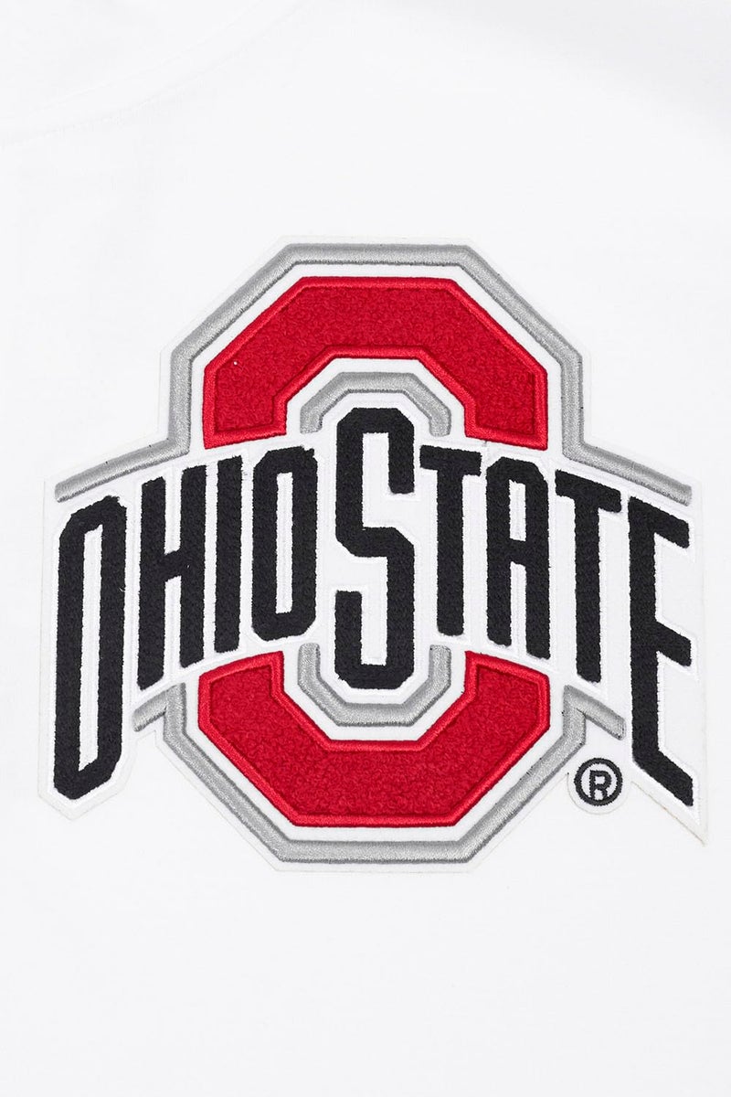 Pro Standard Mens Ohio State University College Classic Chenille Full Zip Hoodie White L - Image 4