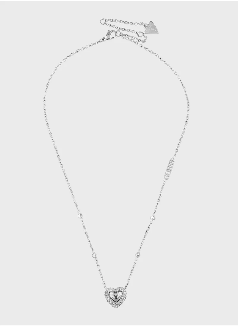 GUESS Jubn05018Jwrht/U 16-18 Inch Pave Heart Necklace
