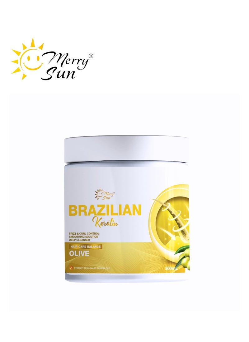 merry sun - Brazilian Keratin with Olive Hair Care Balance Treatment 500ml - Image 1