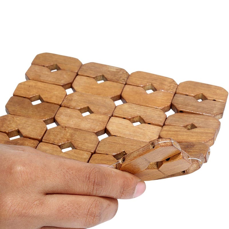 Avenn Avenn Square Bamboo Coaster Hot Pots and Pans Heat Pad, Metal Pot Holders -Multi-Use Great Heat Resistant Hot Pads for Kitchen Counter, Upgrade Enlarged Hot Plate Holder (15 x 15 CM) (3) - Image 3