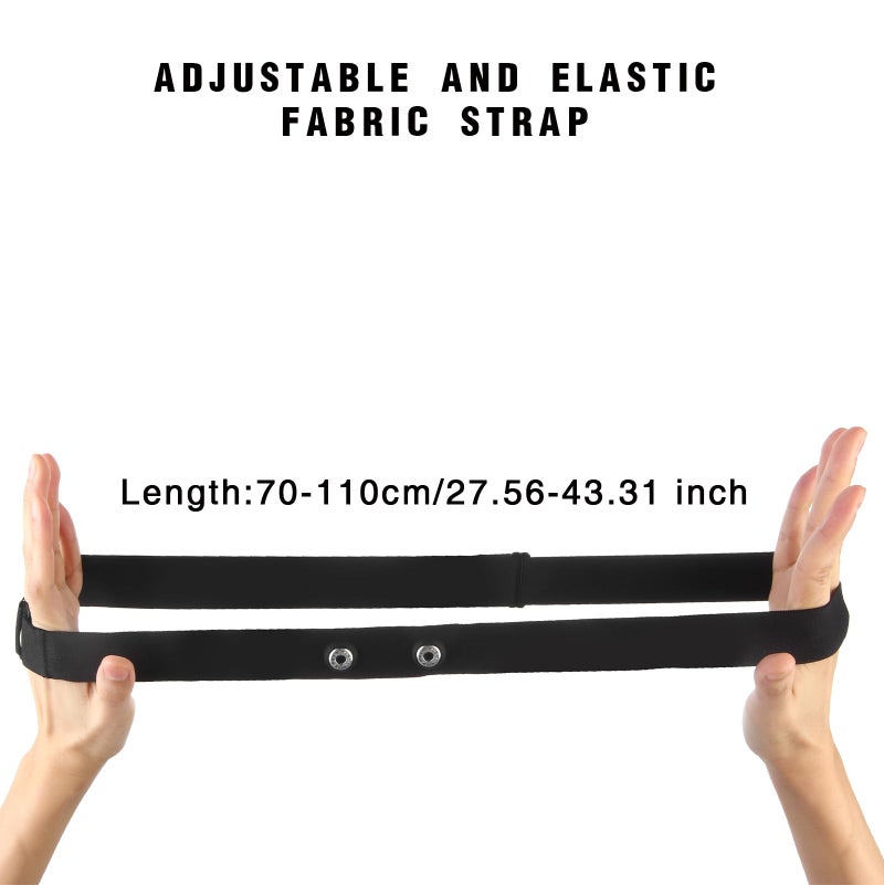 fitspur Heart Rate Monitor Chest Strap Replacement for Polar H10 Polar H9 Polar H7, Adjustable HRM Soft Replacement Chest Strap Compatible with Heart Rate Sensor(Black) - Image 2