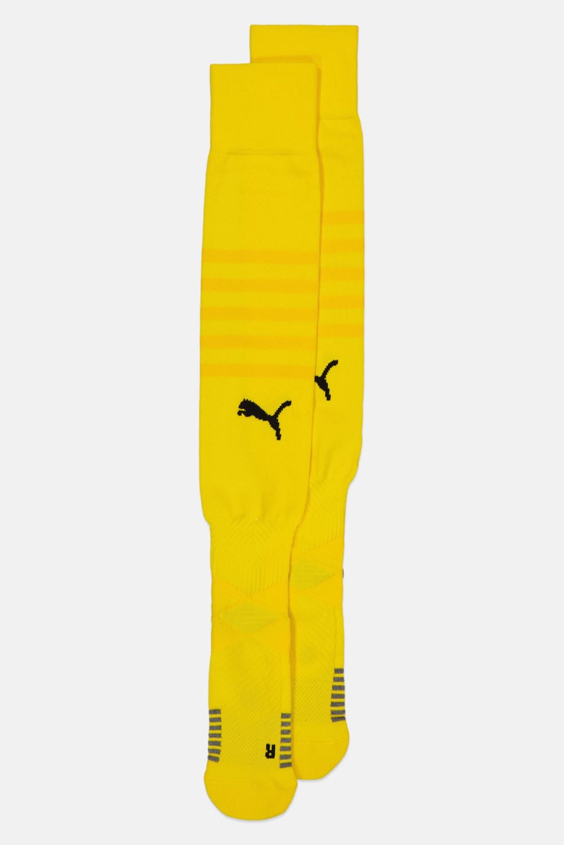 PUMA Men 1 Pair Brand Logo Football Knee-High Socks, Yellow - Image 1