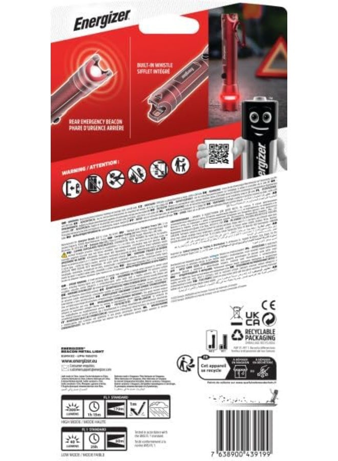 Energizer LED Flashlight, 300 Lumen, IPX4 Water Resistant, Durable Hand Held LED Light With Beacon, The Perfect Emergency Light - Image 2