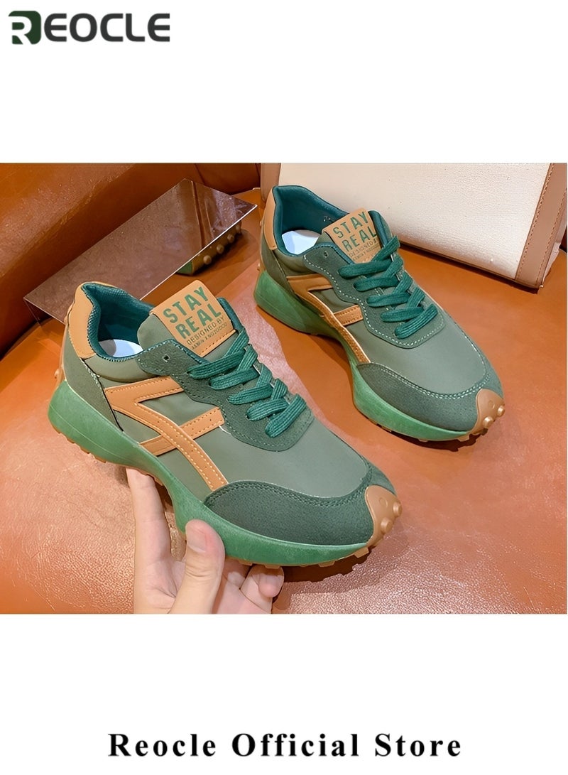 REOCLE Women's Sneaker Casual Comfort Cross Trainer Kicks Lace Up Nylon Sneaker Wide Widths Sneaker Running Shoe Racing Sneaker - Image 2