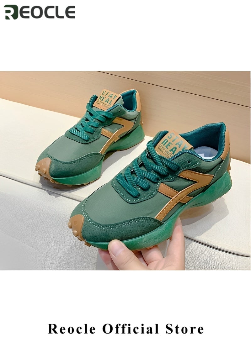 REOCLE Women's Sneaker Casual Comfort Cross Trainer Kicks Lace Up Nylon Sneaker Wide Widths Sneaker Running Shoe Racing Sneaker - Image 4
