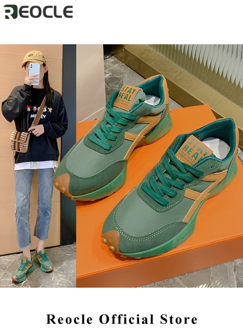 REOCLE Women's Sneaker Casual Comfort Cross Trainer Kicks Lace Up Nylon Sneaker Wide Widths Sneaker Running Shoe Racing Sneaker - Image 5