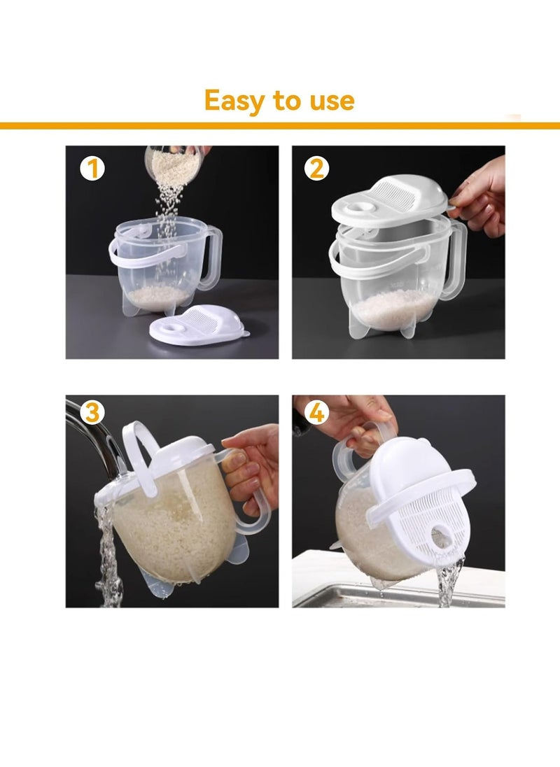 Oasisgalore - MINI MULTI-FUNCTION RICE STRAINER TOOL – Kitchen Strainer & Colander with Handle - Grains Washing Bowl - washing Rice, Quinoa, Beans, Grapes, Berries and Small Tomatoes - Fill, Wash, and Strain. - Image 1