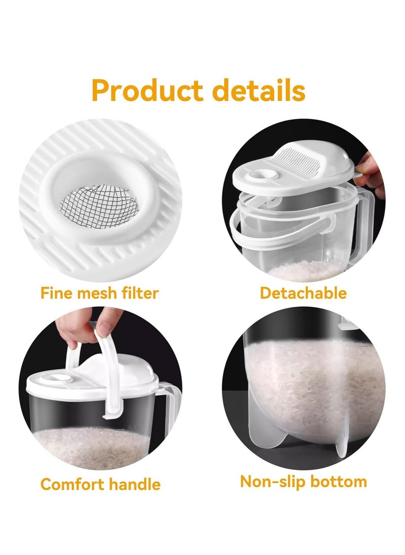 Oasisgalore - MINI MULTI-FUNCTION RICE STRAINER TOOL – Kitchen Strainer & Colander with Handle - Grains Washing Bowl - washing Rice, Quinoa, Beans, Grapes, Berries and Small Tomatoes - Fill, Wash, and Strain. - Image 1