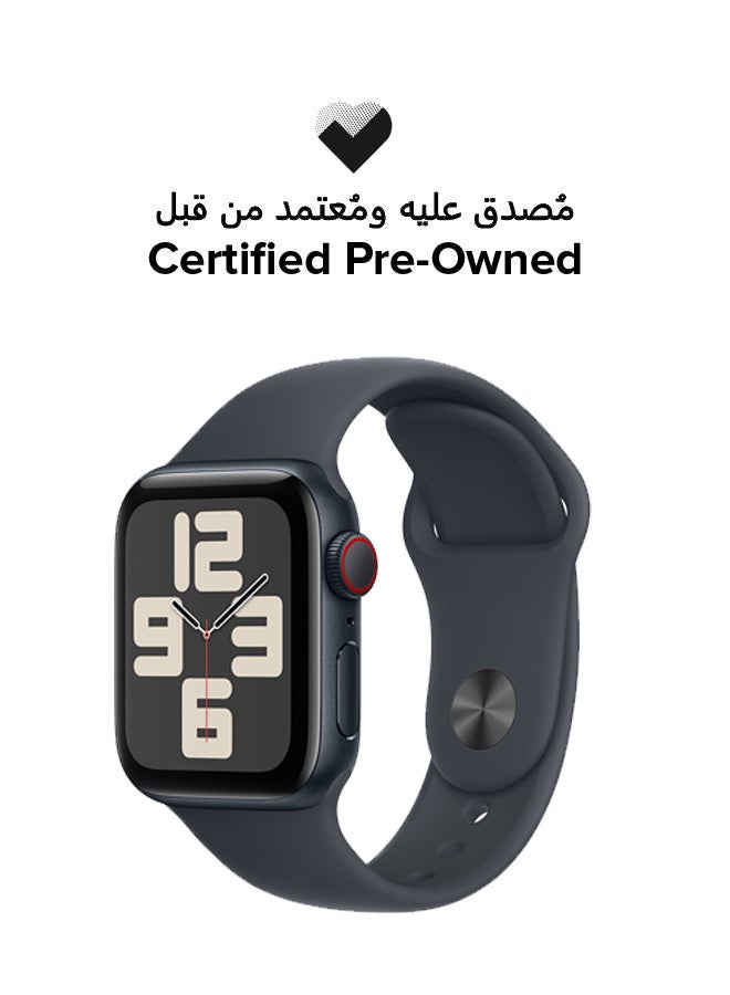 Apple Certified Pre owned - Watch SE (2024) GPS + Cellular 40mm Midnight Aluminium Case With Midnight Sport Band - Image 1