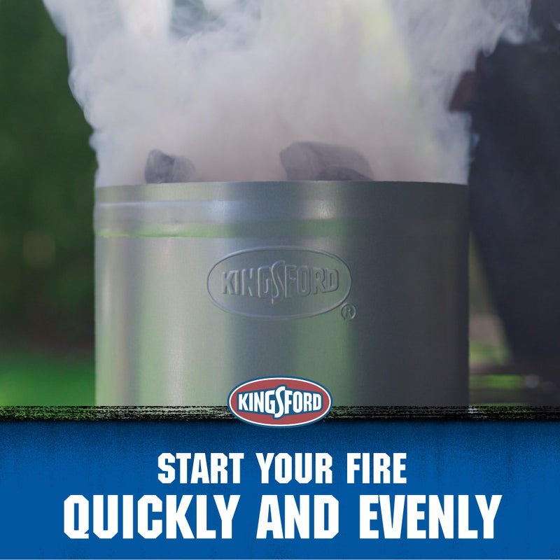 Kingsford كينيغسفورد شواية فحم ثقيلة الوزن ديلوكس | شواية فحم للشواء والشواء، أدوات شواية وشواية سهلة الاستخدام، فضي - Image 2