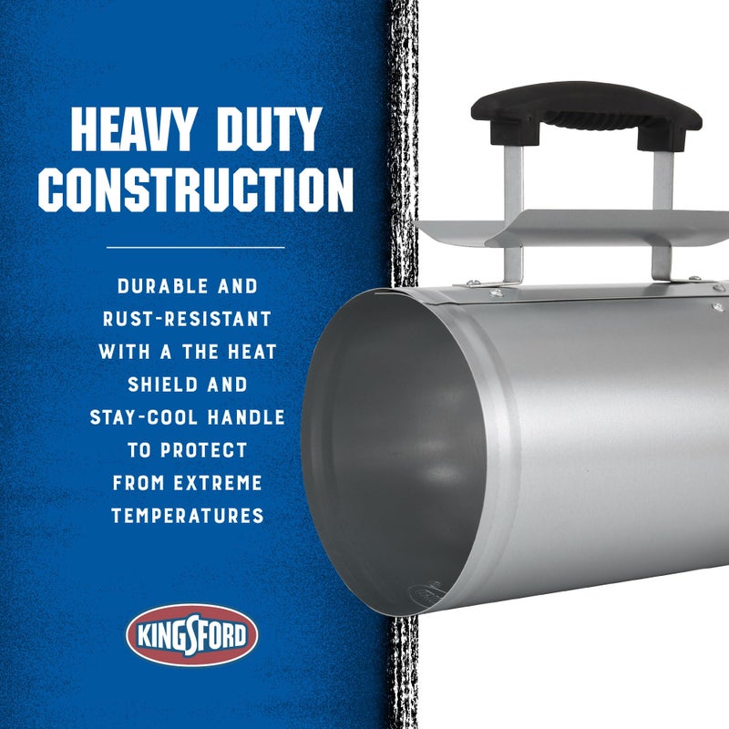 Kingsford كينيغسفورد شواية فحم ثقيلة الوزن ديلوكس | شواية فحم للشواء والشواء، أدوات شواية وشواية سهلة الاستخدام، فضي - Image 3